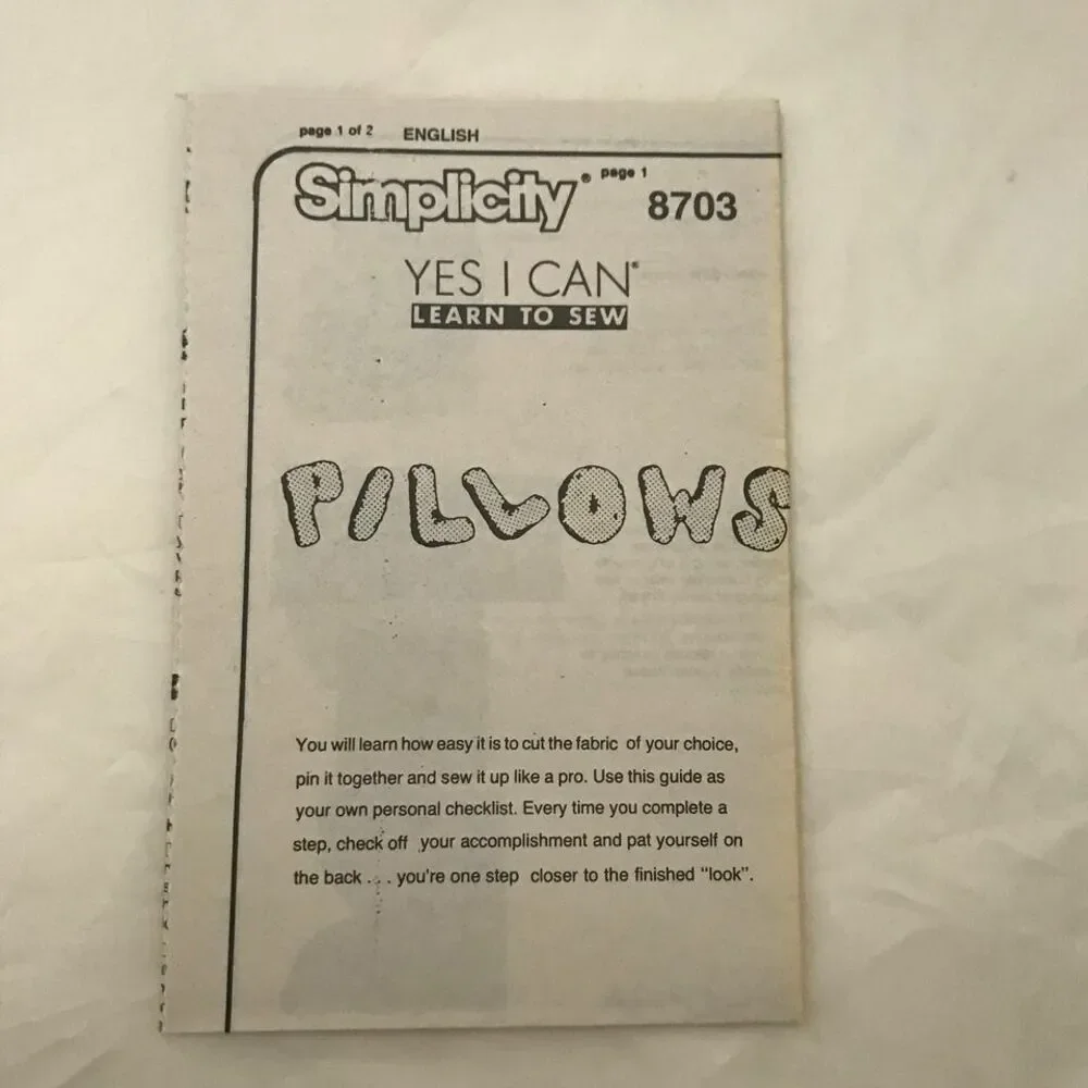#8703 Simplicity stuffed letters craft sewing pattern